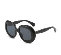 JUJNTNT Lunettes de soleil ovales à contraste de couleurs pour femmes, style rétro carré, verres dégradés transparents, protection UV400, tendance luxe punk (noir)