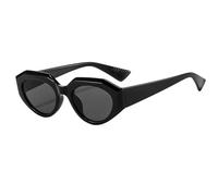JUJNTNT Lunettes de soleil ovales œil de chat style punk pour femmes et hommes, style vintage steampunk, style léopard, UV400 (C1Black-Black)