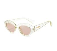 JUJNTNT Lunettes de soleil ovales œil de chat style punk pour femmes et hommes, style vintage steampunk, style léopard, protection UV400 (jaune clair-marron)