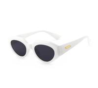 JUJNTNT Lunettes de soleil ovales œil de chat style punk pour femmes et hommes, style vintage steampunk, style léopard, UV400 (blanc-noir)