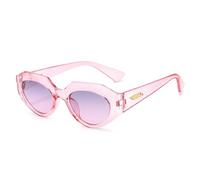 JUJNTNT Lunettes de soleil ovales œil de chat style punk pour femmes et hommes, style vintage steampunk, style léopard, UV400 (rose-gris-rose)