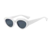 JUJNTNT Lunettes de soleil ovales style punk œil de chat pour femmes et hommes, style vintage steampunk, style léopard, UV400 (C2 blanc-noir)