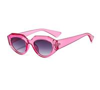 JUJNTNT Lunettes de soleil ovales style punk œil de chat pour femmes et hommes, style vintage steampunk, style léopard, UV400 (C3 violet-gris)