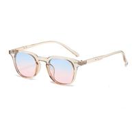 JUJNTNT Lunettes de soleil pour femmes et hommes, dégradées, rétro, rivets, tendance punk (champagne, bleu, rose)