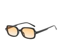 JUJNTNT Lunettes de soleil rectangulaires tendance pour femmes, verres dégradés rétro, UV400, pour hommes (noir et orange)