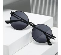 JUJNTNT Lunettes de soleil rétro à monture ronde dégradée pour femmes, style hip-hop punk, tendance pour hommes, protection UV400 (rouge canon de fusil).