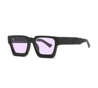 JUJNTNT Lunettes de soleil rétro classiques pour femmes et hommes, monture vintage de luxe, UV40 (noir et violet)