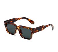 JUJNTNT Lunettes de soleil rétro pour femmes et hommes, rivets, UV400 (gris léopard)