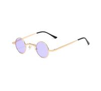 JUJNTNT Lunettes de soleil rétro rock punk classiques, petites, rondes, transparentes, UV400 (7)