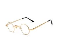 JUJNTNT Lunettes de soleil rétro rock punk classiques, petites, rondes, transparentes, UV400 (9)