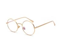 JUJNTNT Lunettes de soleil rondes pour femmes et hommes, verres UV400 (doré transparent)