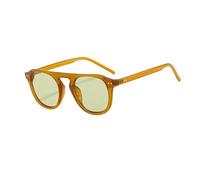 JUJNTNT Lunettes de soleil rondes rétro à monture en gelée avec rivets, UV400 (vert olive gelée)