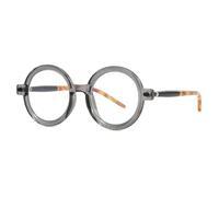 JUJNTNT Lunettes de soleil rondes rétro surdimensionnées pour femmes et hommes, monture vintage tendance (gris transparent)