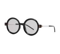 JUJNTNT Lunettes de soleil rondes rétro surdimensionnées pour femmes et hommes, monture vintage tendance (noir, blanc, gris)