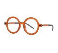 JUJNTNT Lunettes de soleil rondes surdimensionnées rétro pour femmes et hommes, monture vintage tendance (orange transparent)