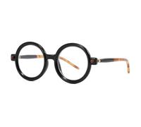 JUJNTNT Lunettes de soleil rondes surdimensionnées rétro pour femmes et hommes, monture vintage tendance (noir transparent)