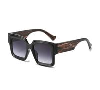 JUJNTNT Lunettes de soleil surdimensionnées bicolores pour femmes et hommes, style rétro dégradé UV400 (dégradé noir et gris)