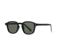 JUJNTNT Lunettes de soleil tendance pour femmes et hommes, verres de luxe rétro, verres UV400 (noir mat et vert)