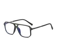 JUJNTNT Monture de lunettes rétro à double pont pour femme et homme, charnière à ressort transparente (vert)