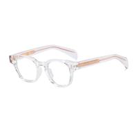 JUJNTNT Monture de lunettes rétro transparente pour femme et homme, avec charnière à ressort et rivets (transparente)