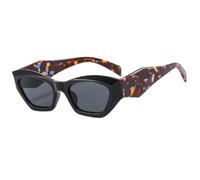 JUJNTNT Petites lunettes de soleil punk pour femmes et hommes, tendance, colorées, UV400 (C2BlackFlower-Black)