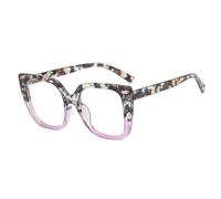 JUJNTNT Regenbogen-Brillenrahmen, Vintage, bunter Rahmen, Damen (blaue Blume, lila)