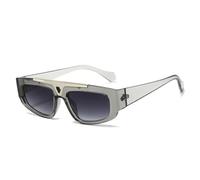 JUJNTNT Retro-Sonnenbrille aus Metall mit hohlem Katzenauge für Damen und Herren, Farbverlauf, UV400, trendig (grau-grauer Farbverlauf)