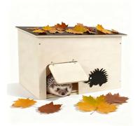 JUJOYBD Grande maison pour hérisson en bois avec rabat pour rat, fond et entrée labyrinthe - Hôtel pour petits animaux pour dormir en hiver et abri d'été