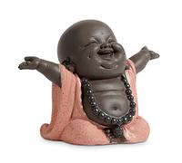 JUJOYBD Petit Bouddha souriant, 7,8 cm de haut, orange