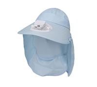 JUJUFREE Chapeau de ventilateur de refroidissement USB à large bord avec couvercle amovible et rabat de cou pour activités de pêche en plein air randonnée