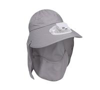 JUJUFREE Chapeau de ventilateur de refroidissement USB à large bord avec couvercle amovible et rabat de cou pour activités de pêche en plein air randonnée