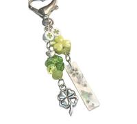 JUJUFREE Élégant pendentif trèfle vert pour téléphone portable pendentif sac décoration accessoire en résine pour un usage quotidien