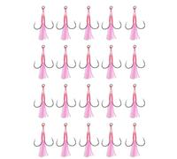 JUJUFREE Lot de 20 hameçons doubles d'aide à la pêche à chute lente et rapide, hameçons clignotants pour la danse, le jigging