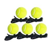 JUJUFREE Lot de 5 balles d'entraînement de tennis avec corde, balles d'entraînement rebondissantes pour la pratique du tennis en intérieur et en extérieur