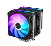 JUJUFREE Réfrigérateur à air double tour ARGB CPU avec 6 conduits de chaleur, double admirateurs et technologie contre le poids pour plusieurs PLA