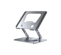JUJUFREE Support pliable pour ordinateur portable avec base rotative à 360° et deux axes pour un refroidissement optimal de bureau suspension design aluminium