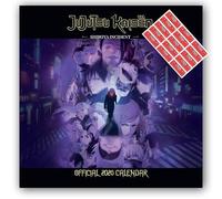 Jujutsu Kaisen Calendrier mural 2026 carré avec autocollants d'organisation gratuits Thème anime