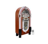 MonsterShop - Jukebox Style Rétro Années 50 à Eclairages LED Couleurs Changeantes avec Port USB, Bluetooth, AUX, Lecteur CD, Lecteur de Carte SD, Radio AM/FM