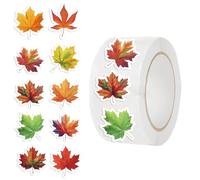 Jukeoiu Autocollants d'automne - Feuille d'érable - Rouleau de décalcomanie pour bouteille d'eau, scrapbooking, planificateur, travaux manuels, Thanksgiving, automne
