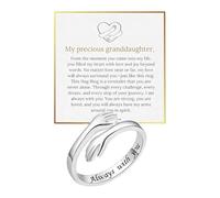 Jukeoiu Bague De L Étreinte Pour La Petite fille,Accessoires de Bijoux Ajustables avec Carte de Vœux - Bague Câlin D'Amitié En De Zinc - Pour Adolescentes Petites Amies Sœur Épouse Amis Grand-Mère