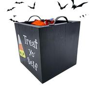 Jukeoiu Bol à Bonbons Halloween | Plat À Friandises À Poignées,Rangement Snack En Bois Pour Fête - Décoration Étagère pour Maison Fêtes d'Holiday