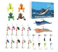 Jukeoiu Calendrier de l'Avent Pêche - Kit d'Équipement de Pêche - Leurres Articulés Multiples,Rivière Lac Étang