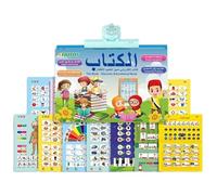 Jukeoiu Livre parlant de l'alphabet arabe - Livre d' de vocabulaire arabe interactif - Jeu de mots portable pour les débutants en dessin - École à la maison