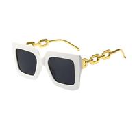 Jukeoiu Lunettes de soleil vintage | Protection UV Lunettes de soleil portables pour la pêche, la conduite, le cyclisme, nuances élégantes, Pièces grises à cadre blanc, Refer to description