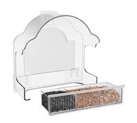 Jukeoiu Mangeoire à Oiseaux pour Fenêtre,Plateau Nourrisseur Amovible pour Chardonnerets - Acrylique Transparent Résistant aux Intempéries pour Extérieur | pour Observation Colibris Jardin