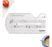 Jukeoiu Modèle de composition de l'écrivain de chanson | Modèle de symboles de musique | Symboles du personnel Pochoir Accessoires Règle de dessin Outils pour composition et créativité