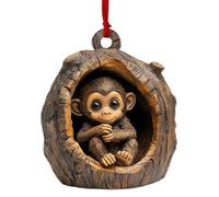Jukeoiu Ornements d'animaux pour sapin de Noël - Pendentif mignon en acrylique 2D pour décoration d'intérieur, koala, singe, chat, sac, décorations du Nouvel An