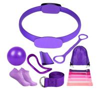 Jukeoiu Pilates Set - Set Cercle Pilates avec Sangle Élastique | Équipement Fitness pour Flexibilité Stabilité Force Abdominale Maîtrise Corporelle et Jambes