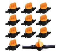 Jukeoiu Raccords Pour Irrigation Goutte-À-Goutte,10 Pièces Vannes d'Arrêt pour Micro-Irrigation | Équipement de Contrôle de l'Eau et Système de Tuyauterie Anti-Fuite pour Jardin, Serre et Zones