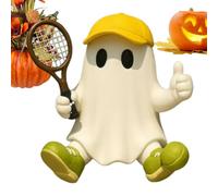 Jukeoiu Statue fantôme d'Halloween - Figurine fantôme sportive mignonne - Décoration d'Halloween - Sculpture décorative - Point focal de table effrayant pour vitrines, vérandas, magasins de fête